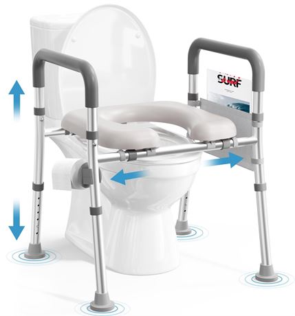 Toilet Seat Riser for Seniors, FSA HSA Eligible Raised Toilet Seat with