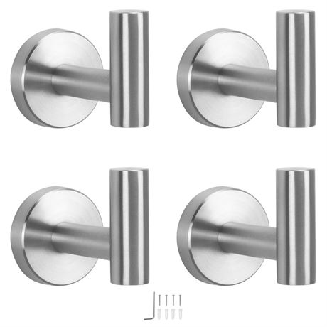 NearMoon Bath Towel Hooks- SUS 304 Stainless Steel Robe Hook Holder, Heavy Duty