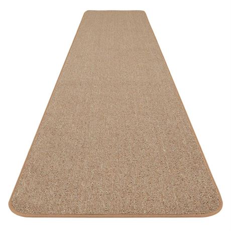 House, Home and More Skid-Resistant Carpet Runner - Pebble Beige - 6 Feet X 36