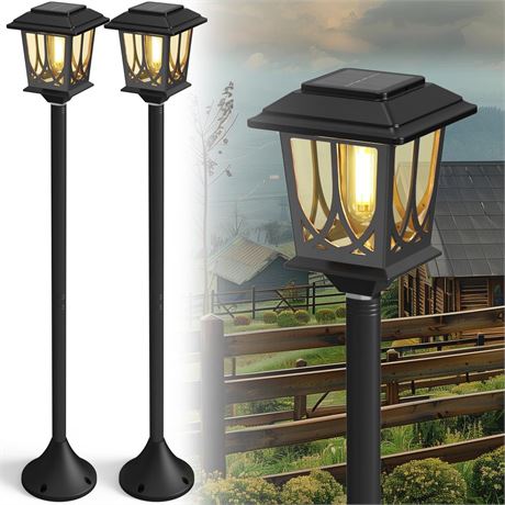 ILANCK 2Pack Solar Lamp Post Lights,43"" H Waterproof Solar Lights Outdoor