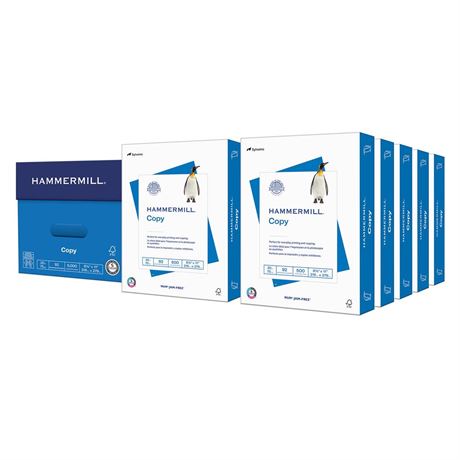 Hammermill Printer Paper, 20 lb Copy Paper, 8.5 x 11 - 10 Ream (5,000 Sheets) -