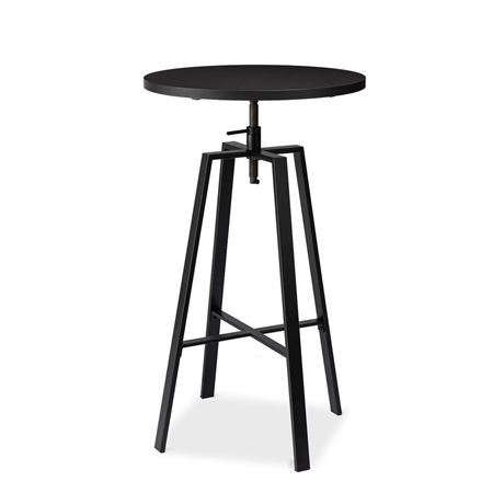 Glitzhome Industrial Round Pub Table Height Adjustable, 37.00-42.00" H Bar