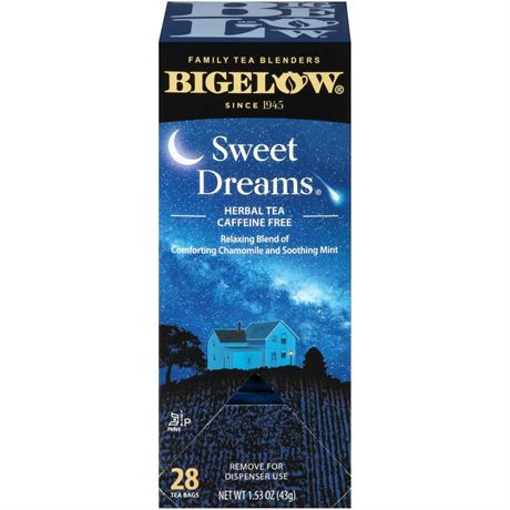 Bigelow Sweet Dreams Herbal Tea 28-Count Box (Pack of 1) Relaxing Blend of
