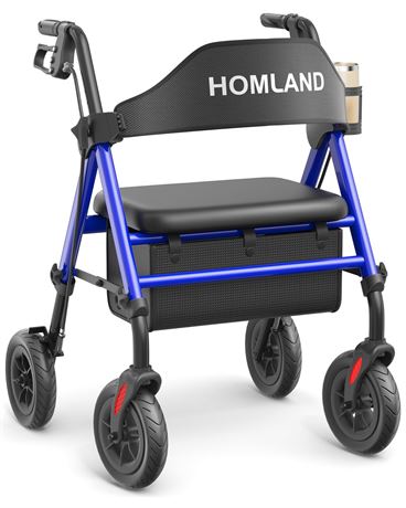 Walkers for Seniors with Seat, Foldable Rollator Walker, Reinforced Aluminum