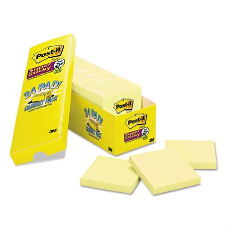 Post-it 65424SSCP Canary Yellow Note Pads, 3 x 3, 90-Sheet, 24/Pack