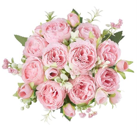 Mkono Peonies Artificial Flowers, Small Silk Flowers for Home Decor Indoor 2