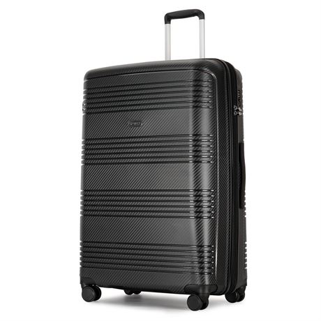 Luggage with Spinner Wheels - PP Expandable Hard Shell Suitcase, Checked-Large