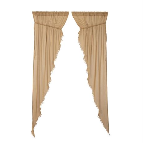 Vhc Brands Tobacco Cloth Prairie Sheer Rod Pocket Set of 2 Curtain Panel, One