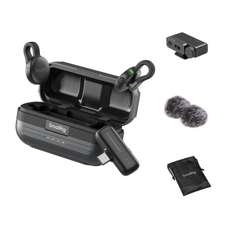 SmallRig S70 Wireless Mic (2 TX + 2 RX + Charging Case), Mini Lavalier
