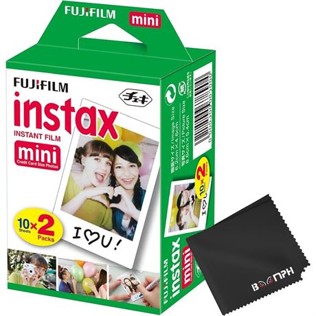 Fujifilm Instax Mini Instant Camera Film: 20 Shoots Total, 10 Sheets x 2 -