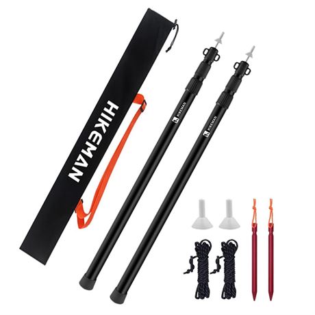 HIKEMAN Tarp Poles Adjustable Aluminum Telescoping Tarp Poles, Lightweight