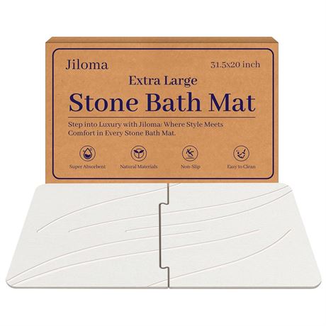 32 * 20 Stone Bath Mat Extra Large Diatomaceous Earth Shower Mat Non-Slip Super