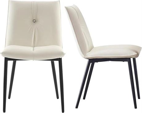 OUTASTE Modern Dining Chairs Set of 2 Upholstered Leather Kitchen Chairs Soft