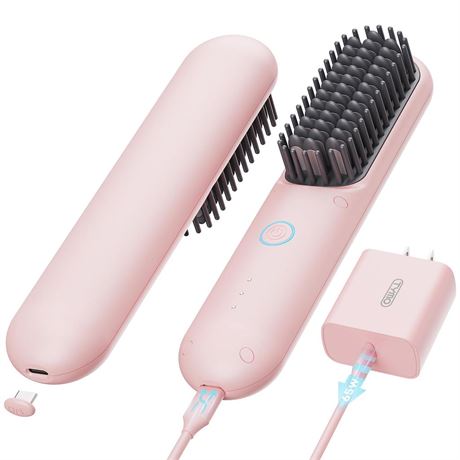 TYMO Cordless Hair Straightener Brush - Porta PRO Portable Straightening Brush