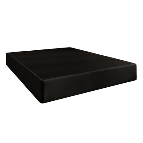 CraftPorch Upholstered Linen Metal Box Spring Black - Full