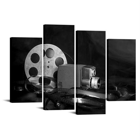 Artmyharbor 4 Pieces Movie Canvas Wall Art Black and White Picture Game Night