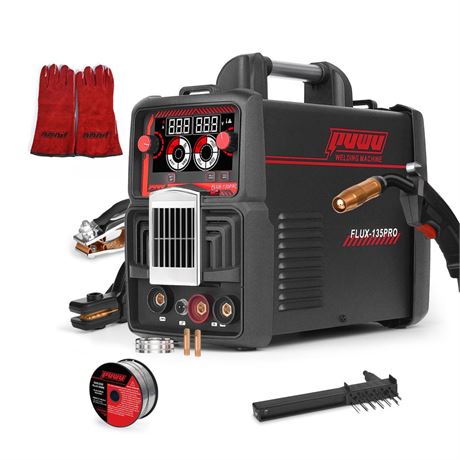 135Amp 110V MIG Welder,Flux Core MIG/Lift TIG/Stick 3-in-1 Multiprocess