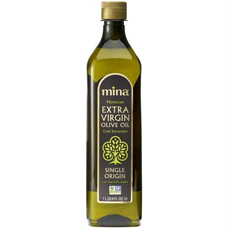 Mina Moroccan Olive Oil Extra Virgin 33.8 Fl Oz, Polyphenol Rich, Third Party