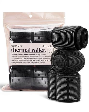 Kitsch Ceramic Thermal Hair Rollers for Short Hair - Assorted Velcro Rollers