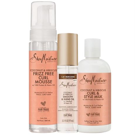 OFFSITE Styling Set Mousse, Smooth Shine Oil, Curl Style Milk, 3 Pack, White