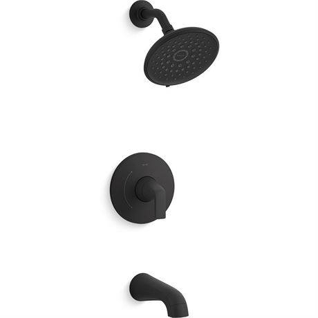 Cursiva Single-Handle 3-Spray Tub and Shower Faucet in Matte Black