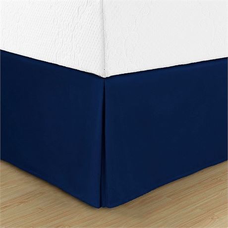 Swift Home Easy Fit Pleated Bedskirt, Blue