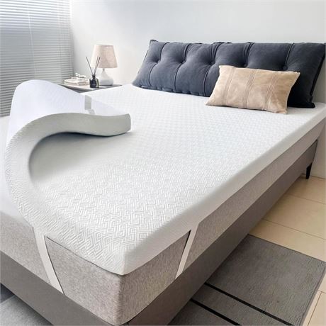 2 Inch Memory Foam Mattress Topper,Cooling Gel Infused High Density