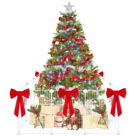 Aneco 12 Pieces Christmas Tree Fences 16 x 12 Inches Tall Christmas Trees