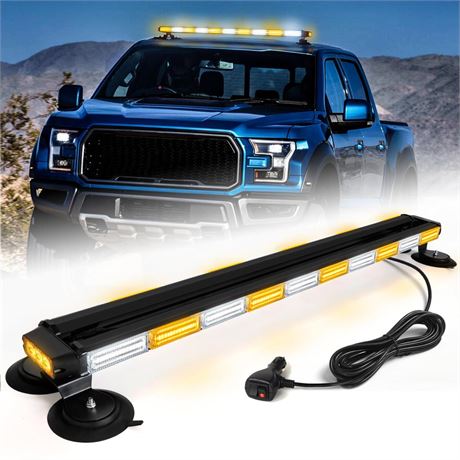 42" Roof Top Strobe Light Bar Amber White Emergency Traffic Advisor Lights,