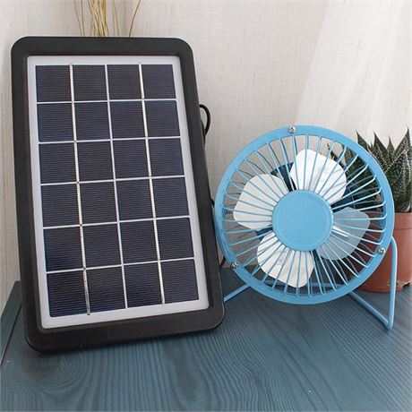 1 Set of Rechargeable Solar Powered Cooling Fan Desktop Pet Cooler Solar Fan