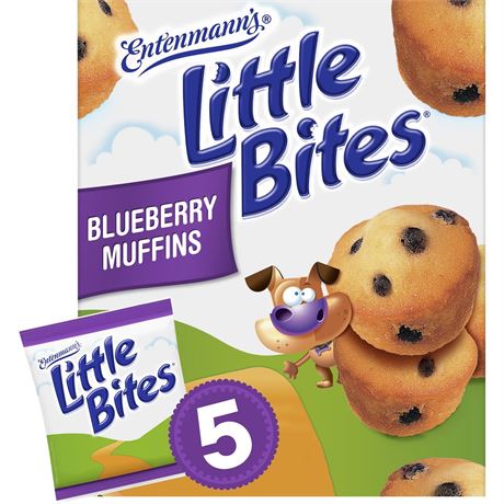 Entenmann's Little Bites Blueberry Muffins, 5 packs, Real Blueberries Mini