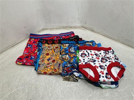 15 pack boxers for kids different sizes