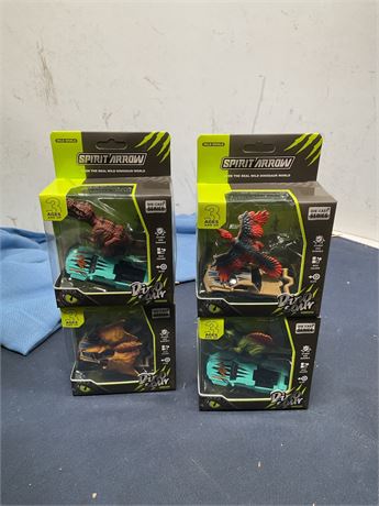 DINOBROS Dinosaur Toy Pull Back Cars 4 Pack Dino Toys for 3 Year Old Boys Girls