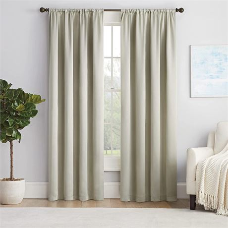 Eclipse Solid Thermapanel Room Darkening Rod Pocket 54 x 54 Panel in Stone