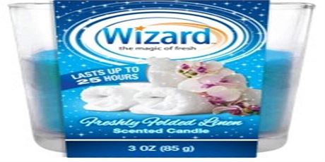 Wizard Scented Candle 3 OZ Freshly Folded Linen