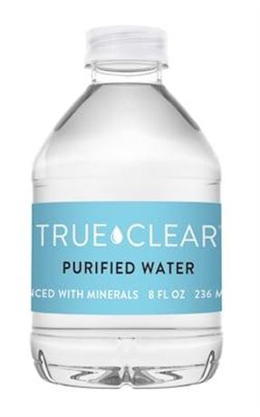 2 pack True Clear Purified Bottled Water, 8 Oz Bottle, 24 Bottles/carton (