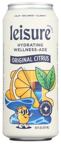 Leisure Project Hydration Non-Carbonated Electrolyte Refresher Lemonade 16 Fl Oz
