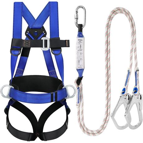 Safety Harness Fall Protection Kit: Full Body Roofing harnesses with Shock