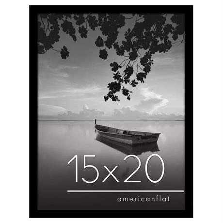Americanflat 15x20 Picture Frame in Black - Photo Frame with Engineered Wood