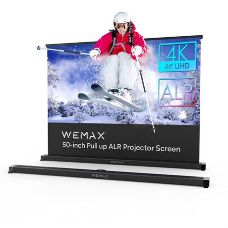 WEMAX 50 inch ALR Portable Projector Screen, Small Mobile Tabletop Ambient