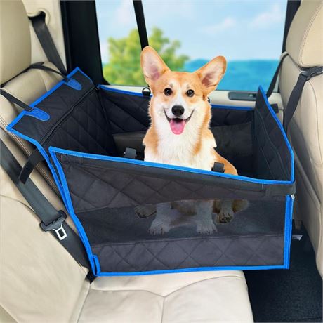 LETTON Dog Car Seat for Medium Dogs,Hard Buttom Back Seat Extender for Dog with