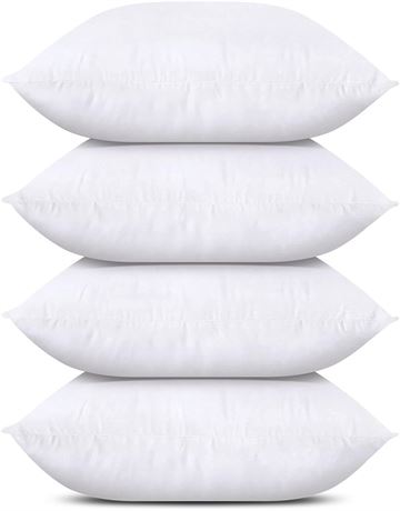Utopia Bedding Throw Pillows (Set of 4, White), 18 x 18 Inches Pillows for