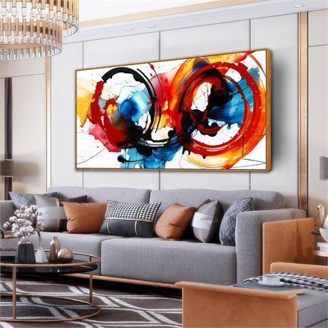 ZHAOSHOP Large Colorful Abstract Canvas Wall Art - Abstract Painting Framed