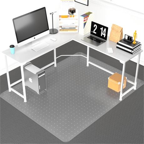 Office Chair Mat for Carpeted Floor, 63"x51" Clear Desk Chair Mat for Carpet