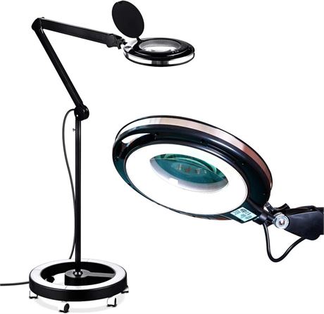 Brightech Lightview Pro Magnifying Glass with Stand & Light, Magnifying Floor