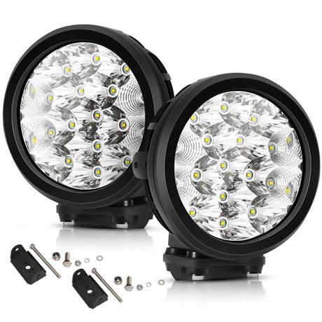 Auxbeam Round LED Driving Lights, 7 Inch Offroad Light, 160W 16000LM Super