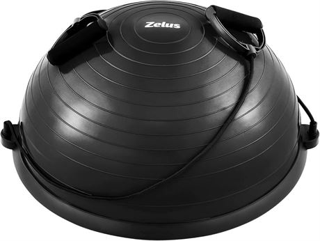 ZELUS Balance Ball Trainer with Resistance Bands and Foot Pump, Inflatable Yoga