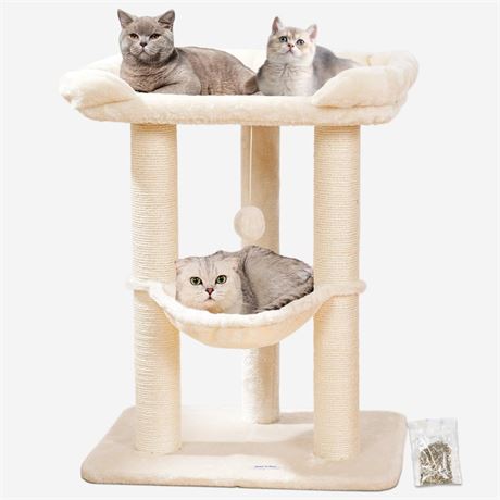 Happi N Pets 28" Large Cat Tree Tower for Indoor Cats, Cat Scratch Post with