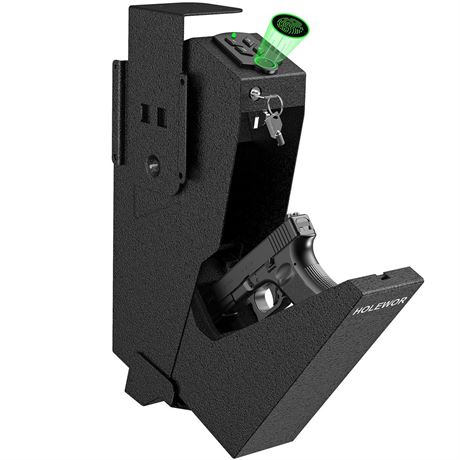 Gun Safe, Biometric Gun Safe for Handgun Drop Down Pistol Safe Mounted Single