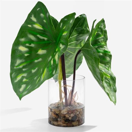 SUNPRAIRIE Tropical Artificial Plant in Clear Pot with Artificial Water, Wide